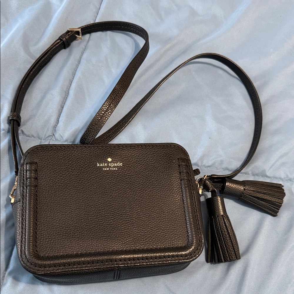 Kate Spade Black Leather Tassel Bag